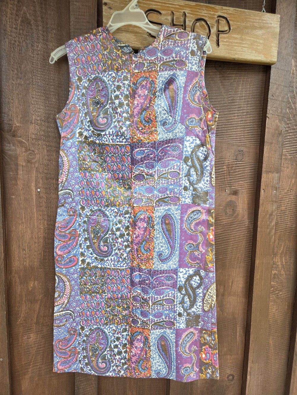 Mod Psychedelic Paisley Shift Dress Basila 1960s